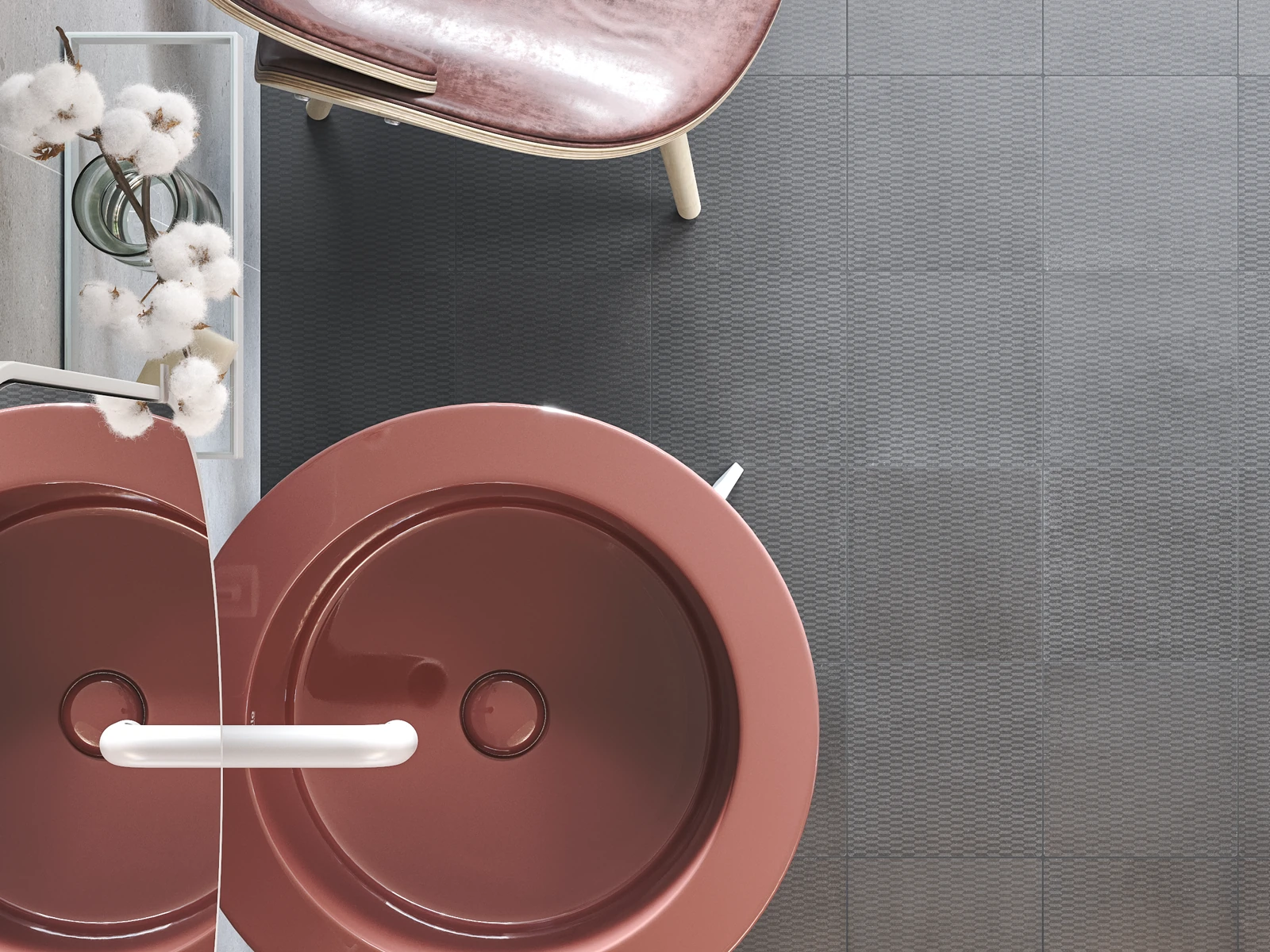 Badezimmer-Bodenbelag aus Zementfliesen