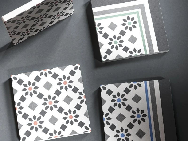 Detailansicht mehrerer Fliesen der Kollektion Belle