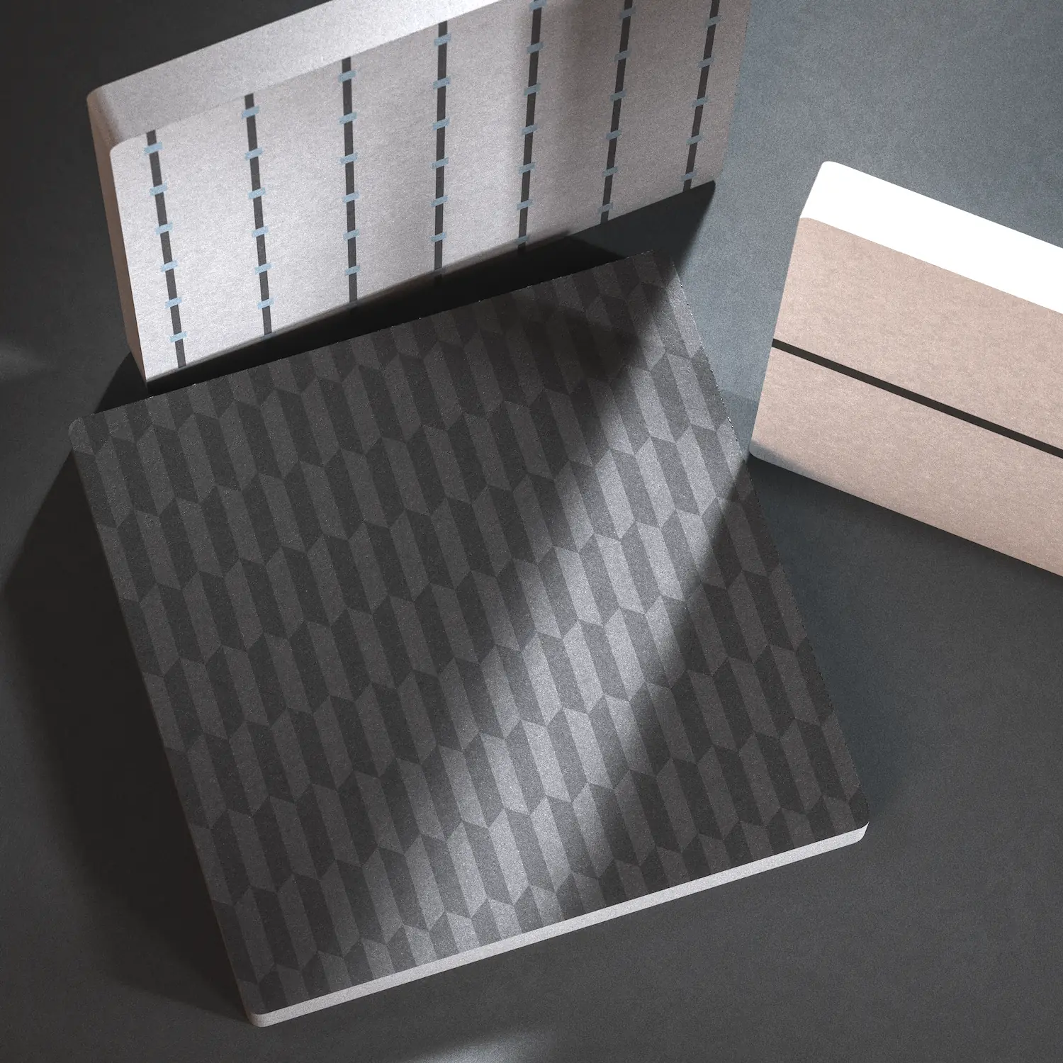 Detail Betonfliesen Detailansicht von Vollmaterial-Betonfliesen mit im Zement integrierten Farbpigmenten
