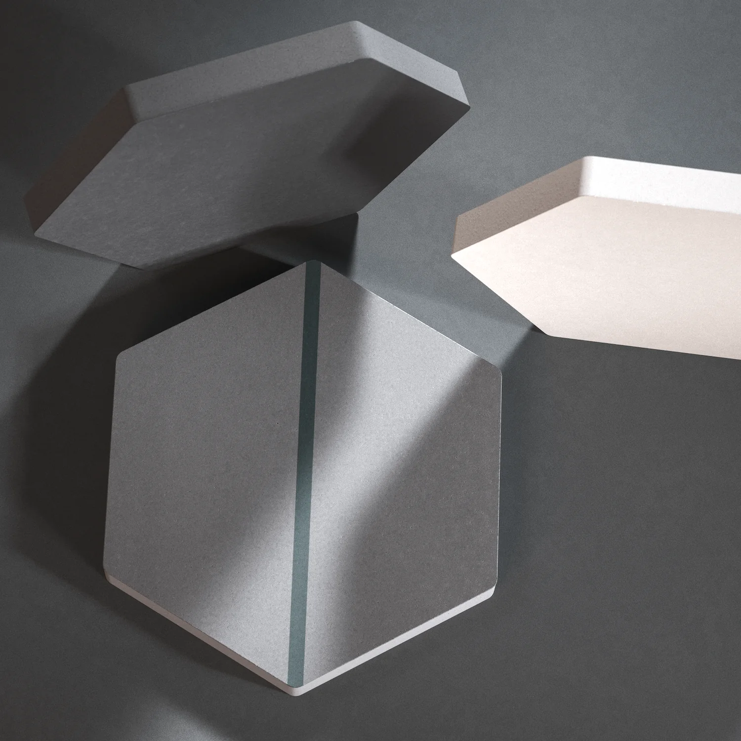 Hexagonale fliesen Nahaufnahme einer hexagonalen Fliese mit dem Finish natürlicher organischer Pigmente