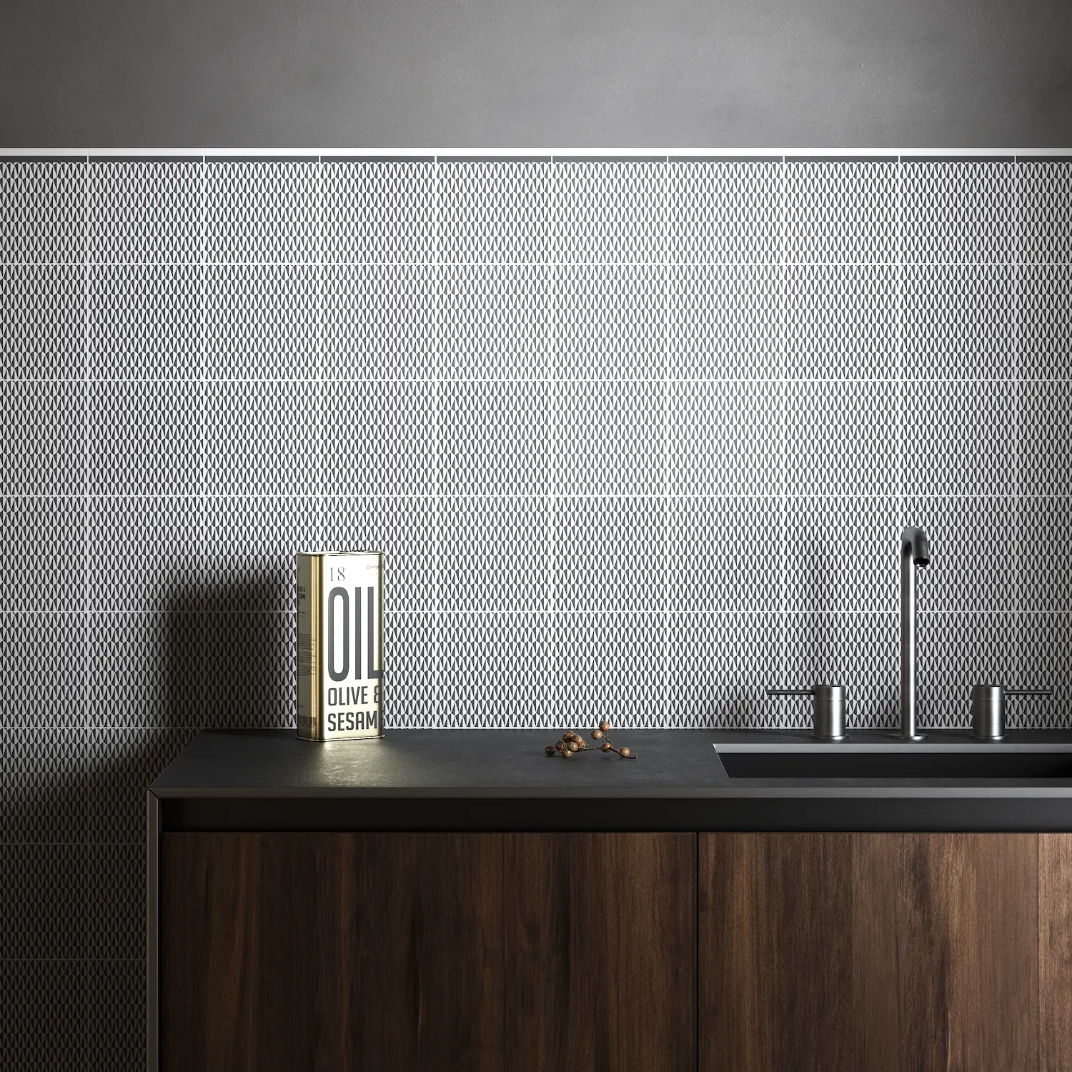 Küchenwand matte Fliesen Küchenwand dekoriert mit matte Fliesen