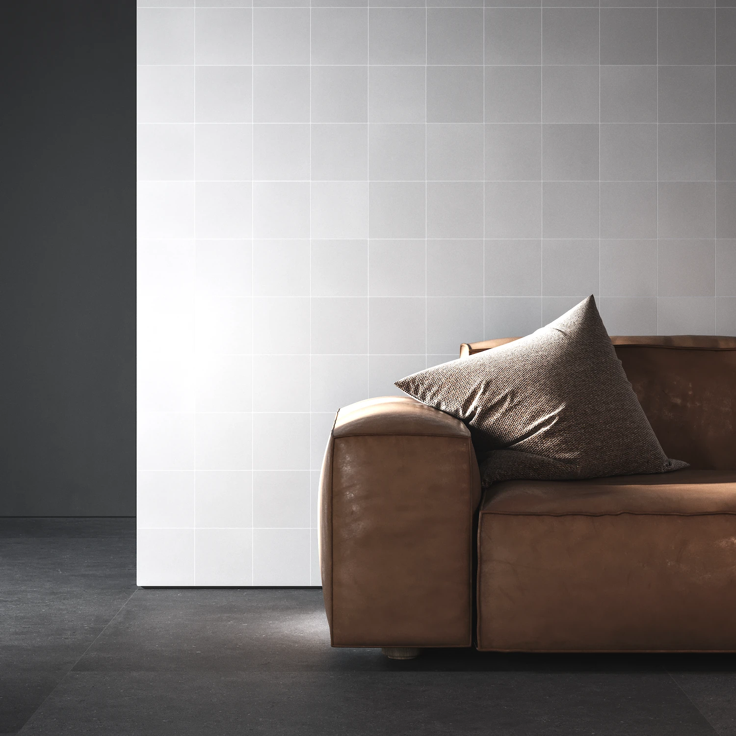 Minimalistische Architektur Weiße Zementfliesen für die Wandverkleidung in minimalistischen Architekturprojekten und Innendesign